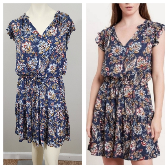 Velvet by Graham & Spencer Dresses & Skirts - Sold Velvet by Graham and Spencer Paloma tie Waist boho floral mini dress